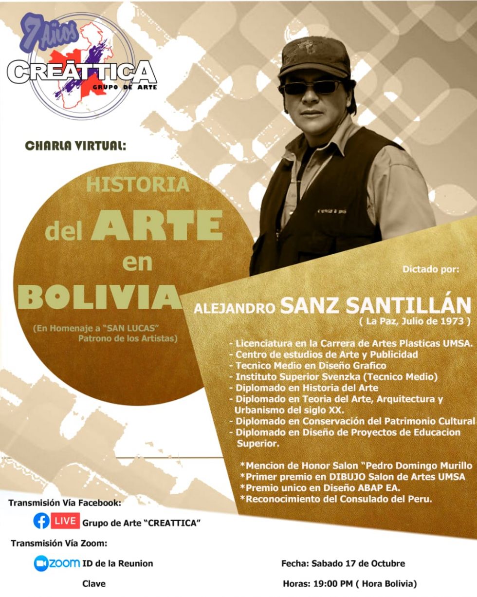 Creáttica presenta charla virtual de  “historia del arte en Bolivia” 