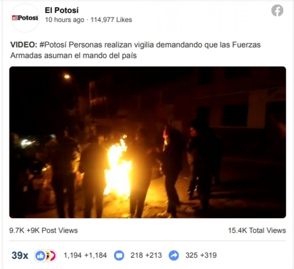 Video de la vigilia en el cuartel está entre los más vistos de Facebook