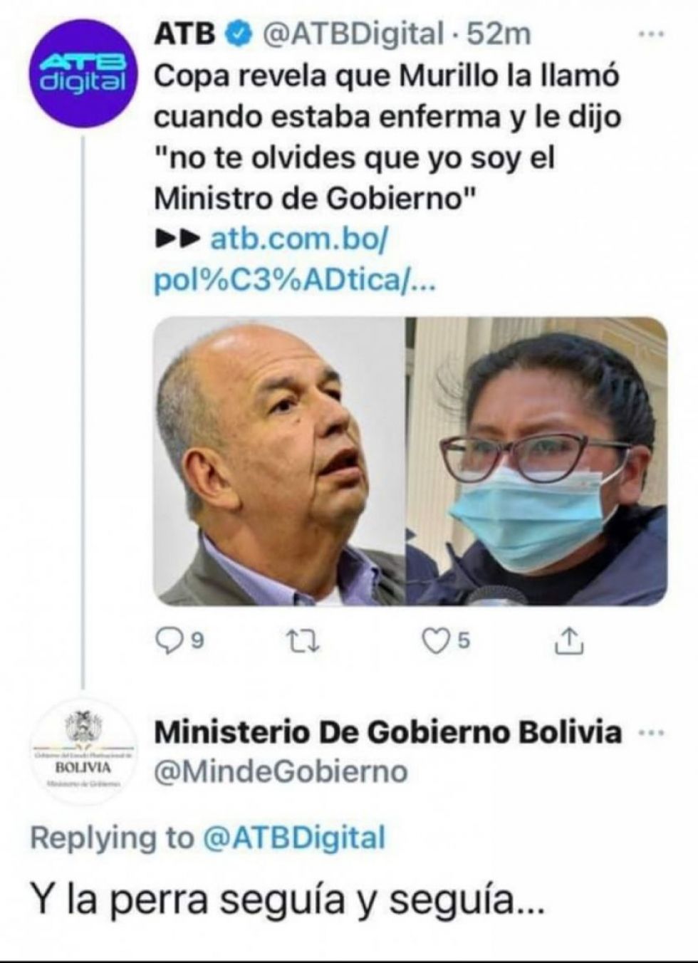 Vergonzosa respuesta de cuenta de Twitter del Ministerio de Gobierno a noticia sobre Copa