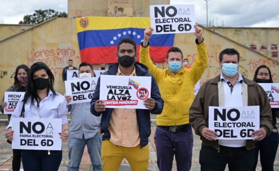 Venezolanos protestan en Colombia contra las cuestionadas elecciones de su país