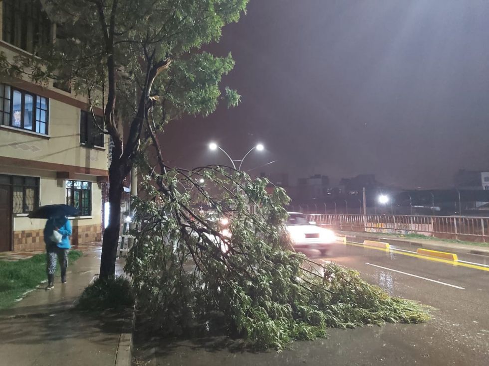 Lluvia con granizo en Sucre fue una de las más intensas desde 1997