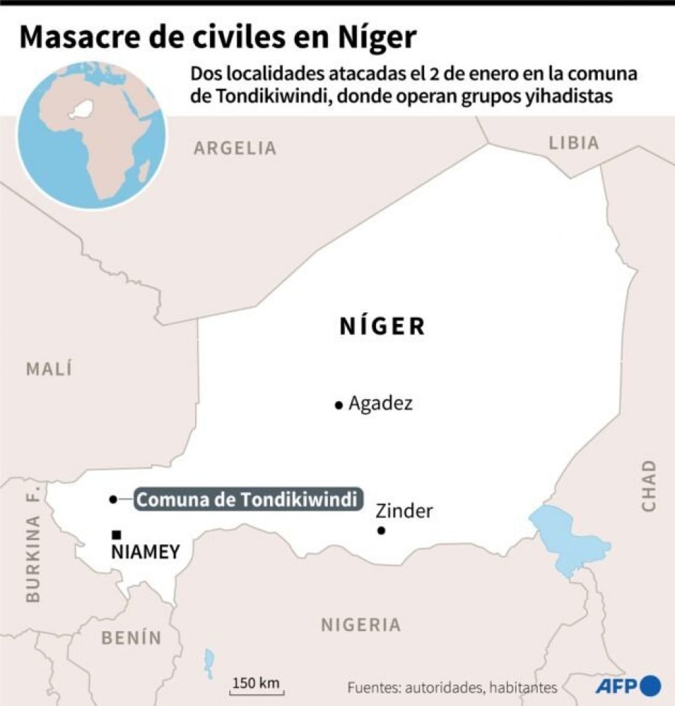 Reportan que hay al menos 100 muertos en ataques a dos pueblos en el oeste de Níger