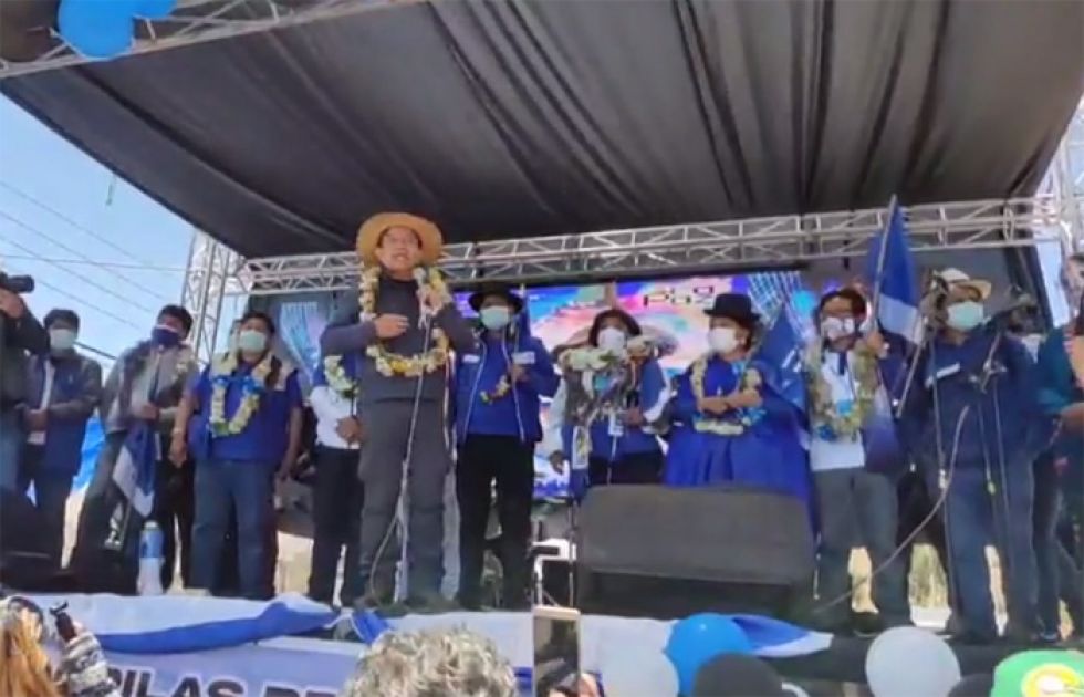 Choquehuanca asegura triunfo del MAS en La Paz y aprueba organizar una fiesta de tres días