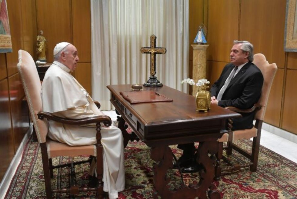 El Papa recibió en el Vaticano al presidente argentino Alberto Fernández