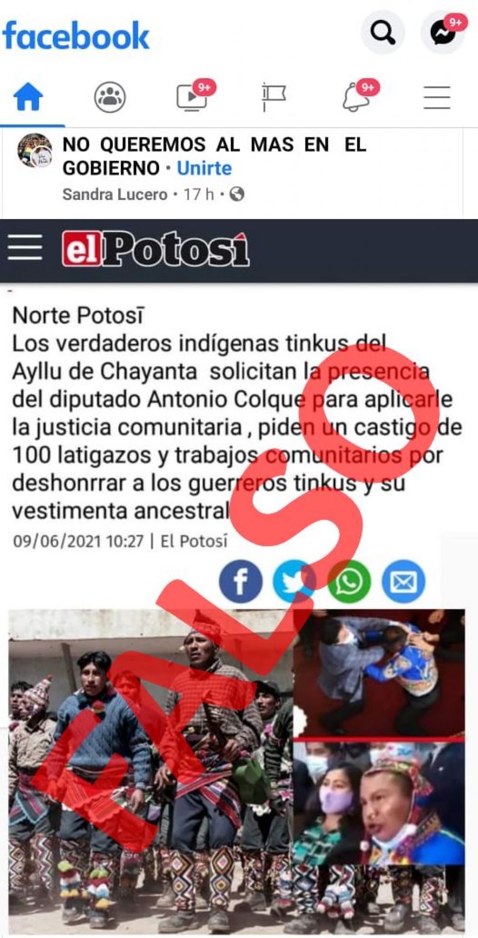 Circula publicación falsa atribuida a El Potosí