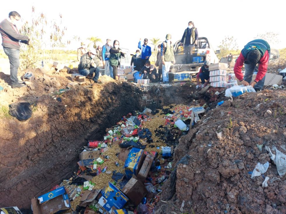 Destruyen en Tarija 8,5 toneladas de productos que ingresaron de forma irregular desde Argentina