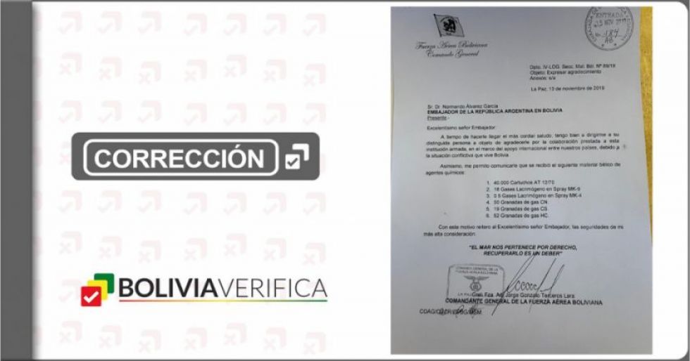 Bolivia Verifica corrige y deja de catalogar a la carta de Terceros como falsa