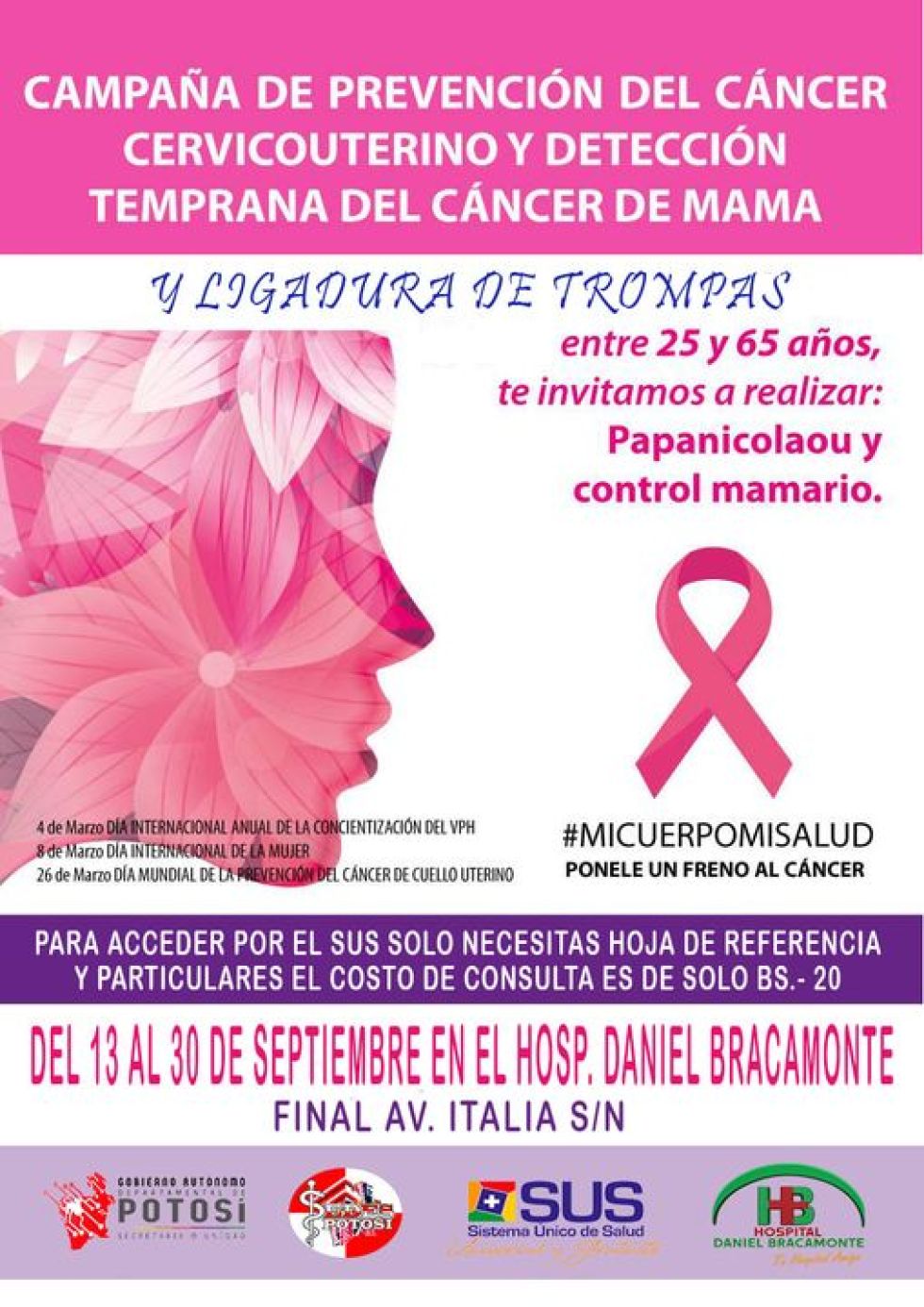 Campaña de prevención de cáncer es hasta fin de mes