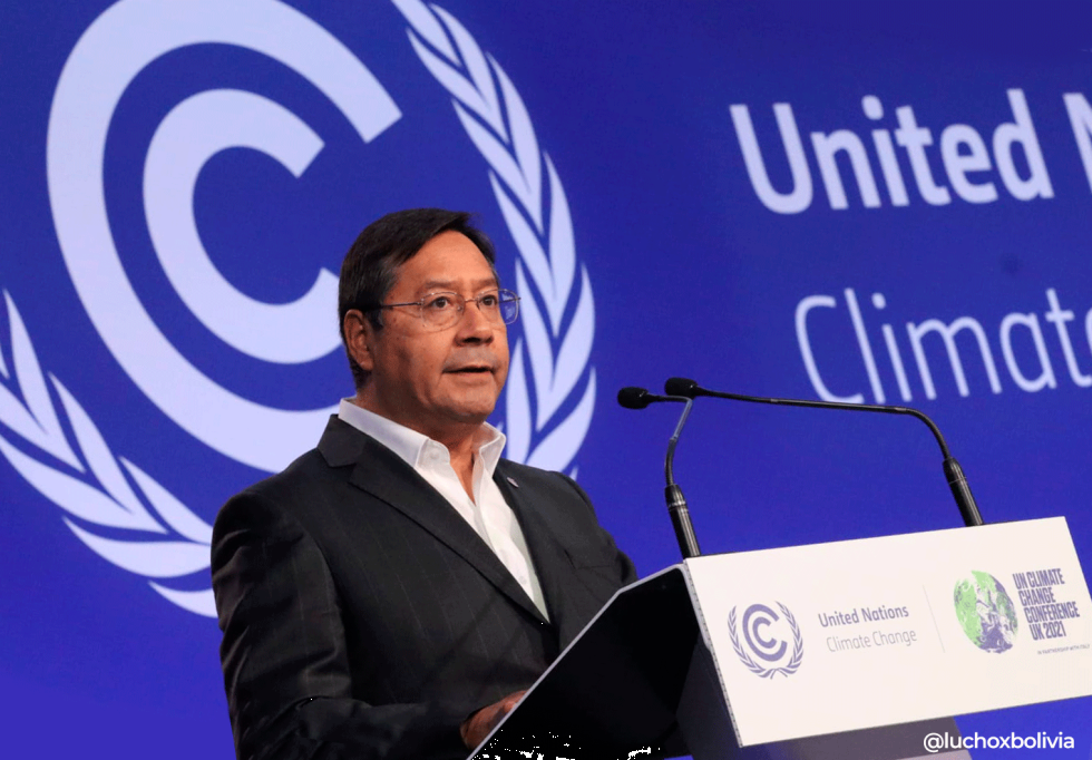 COP26: Arce plantea cambiar al modelo del ‘Vivir Bien’ como alternativa al capitalismo verde