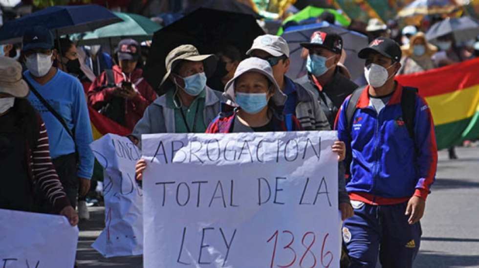 Cuatro sectores prevén ir al paro indefinido en rechazo a la Ley 1386, COB llama a la resistencia