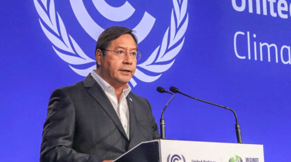 Arce en la COP26 habla del nuevo colonialismo del carbono y plantea modelo del "vivir bien"