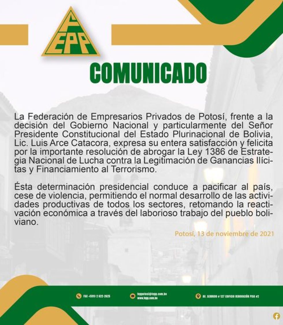 Empresariado privado potosino saluda anuncio de abrogación de la Ley 1386