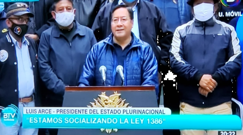 Gobierno anunció que se abroga la Ley 1386 a solicitud de los dirigentes afines al MAS
