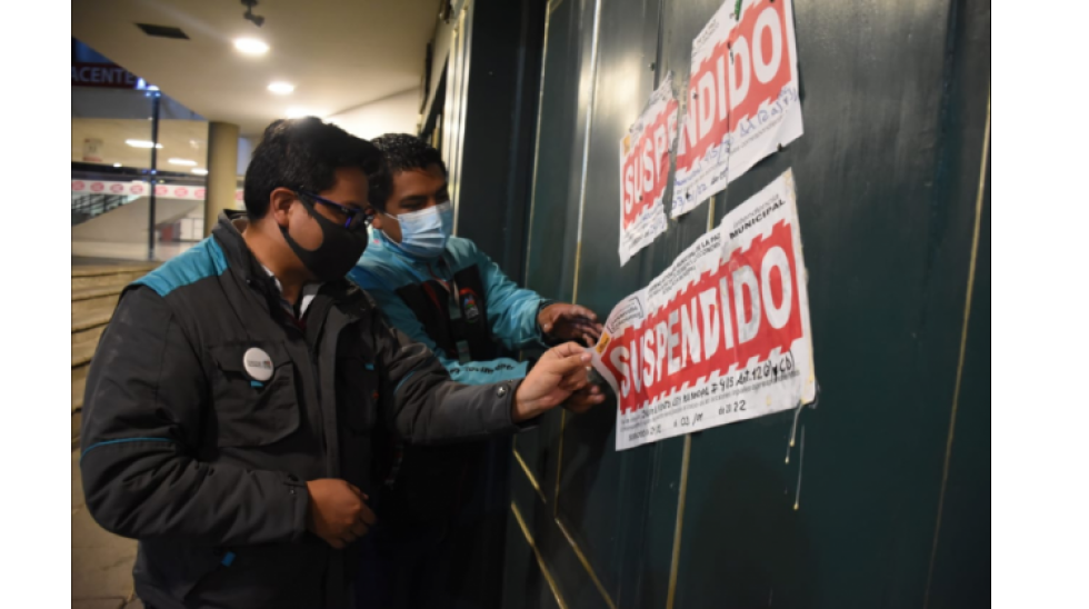 Alcaldía de La Paz suspendió 15 locales por vulnerar restricciones de fin de año