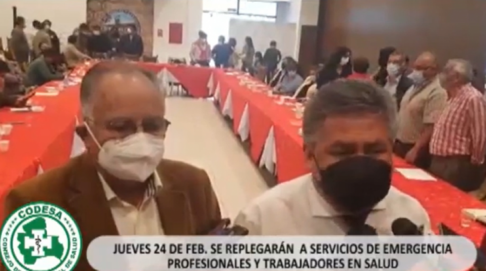 Conasa ratifica repliegue del personal de salud el jueves para rechazar "persecución política"
