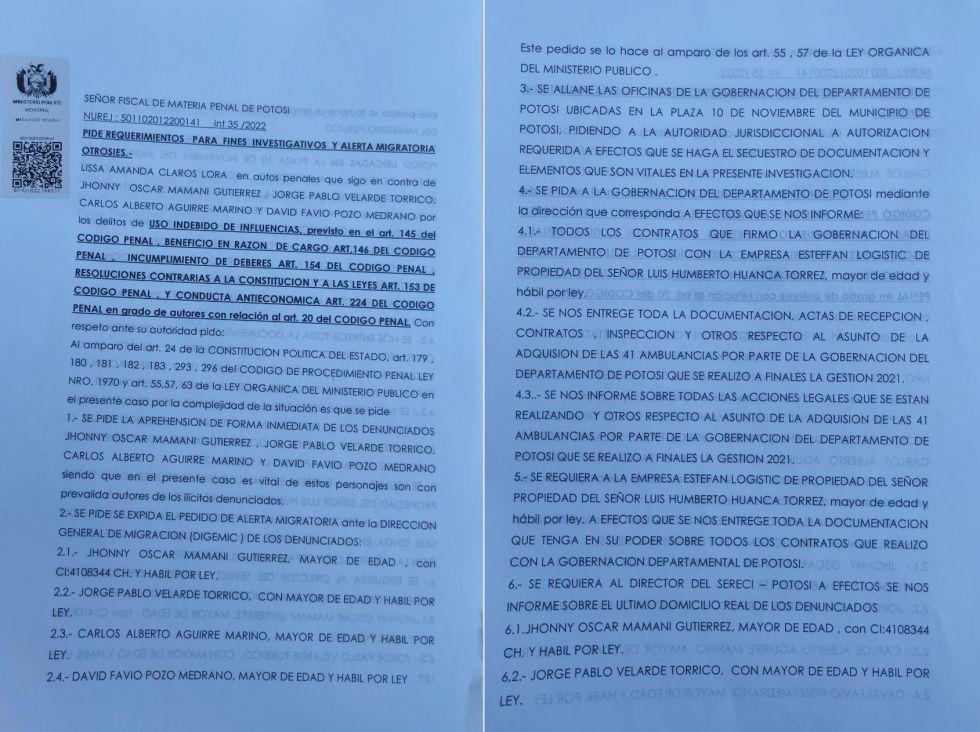 Una de las denunciantes pidió la aprehensión del gobernador por el caso ambulancias
