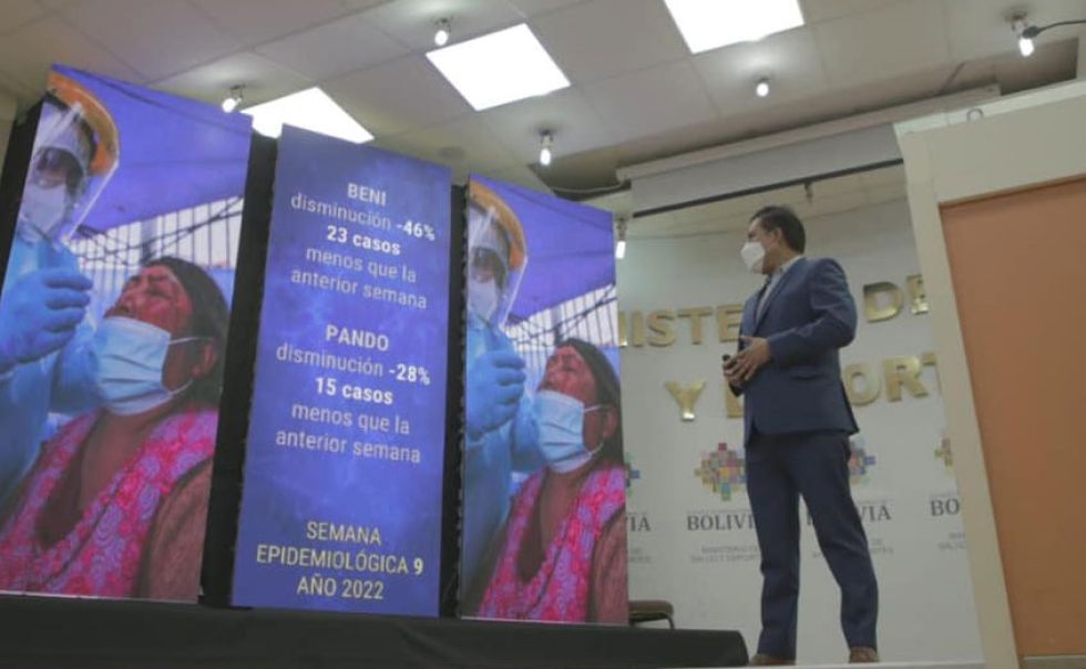 Ministerio de salud reporta que Bolivia suma siete semanas consecutivas de descenso de contagios de coronavirus