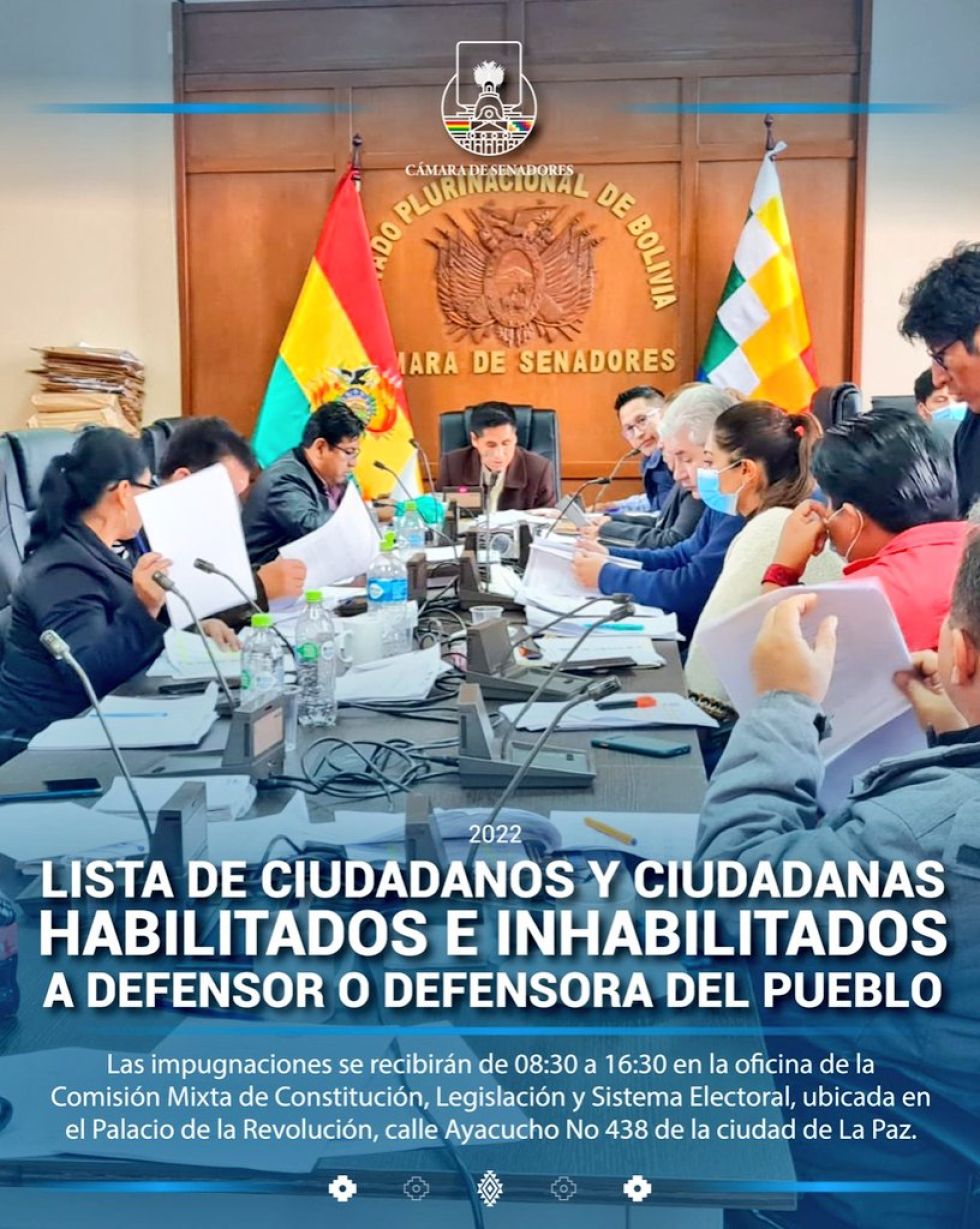 Senado abre fase de impugnación a una lista de 72 aspirantes a Defensor