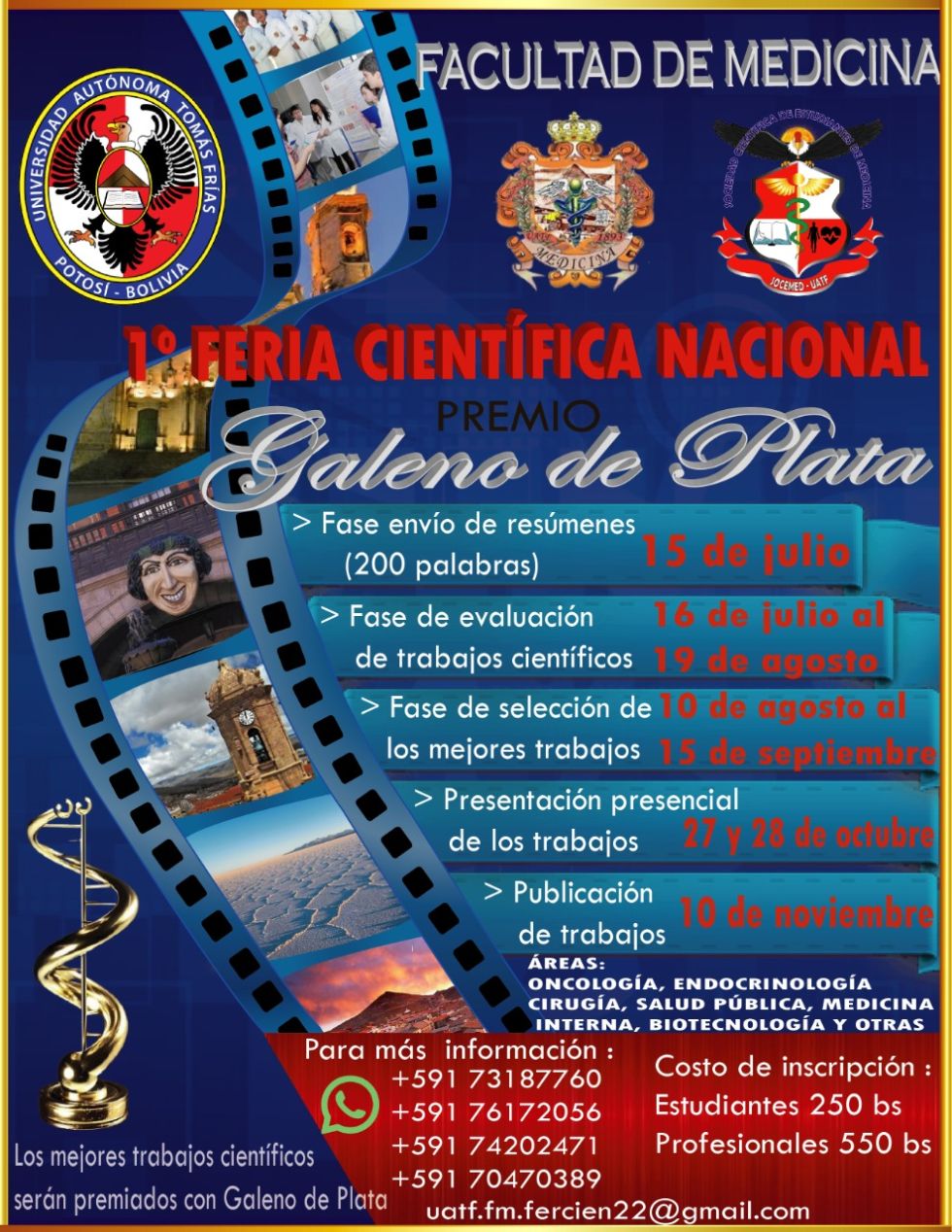 Instituto de Investigación de Medicina de la UATF convoca a feria nacional