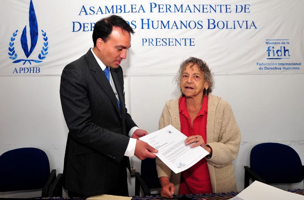 Presidenta de la APDHB Amparo Carvajal recibirá Premio Libertad 2022 de la ANP