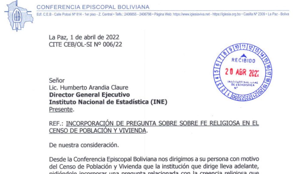 Iglesia Católica solicita al INE incluir pregunta sobre creencia religiosa en el Censo