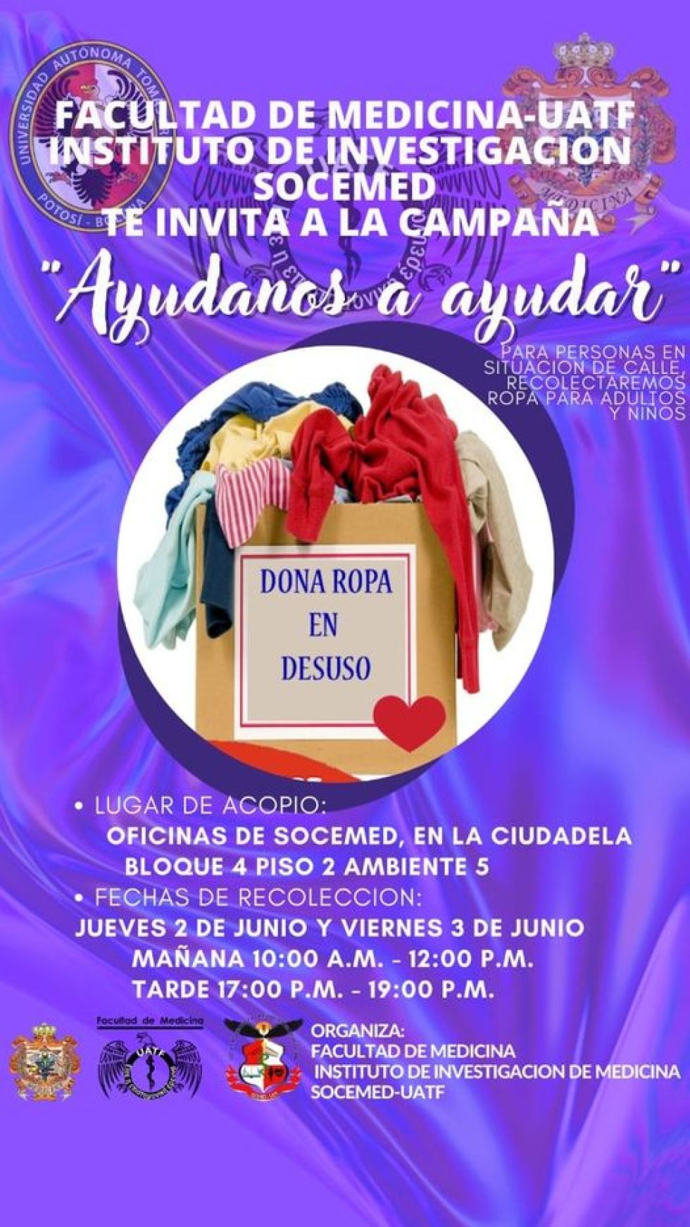 Se movilizan para reunir ropa abrigada para los necesitados