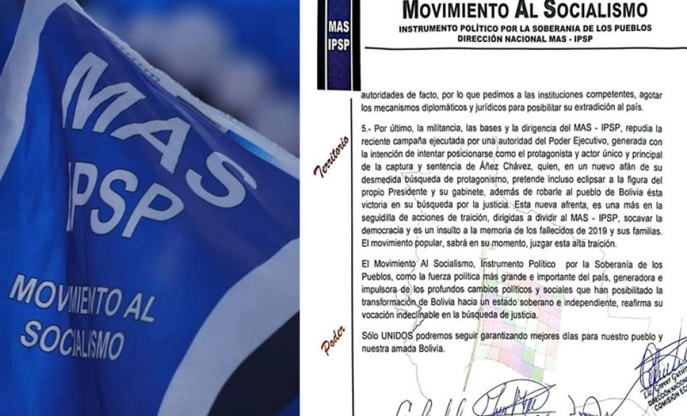 El MAS ve ‘traición’ de una autoridad del Poder Ejecutivo: ‘pretende incluso eclipsar a la figura Presidente’