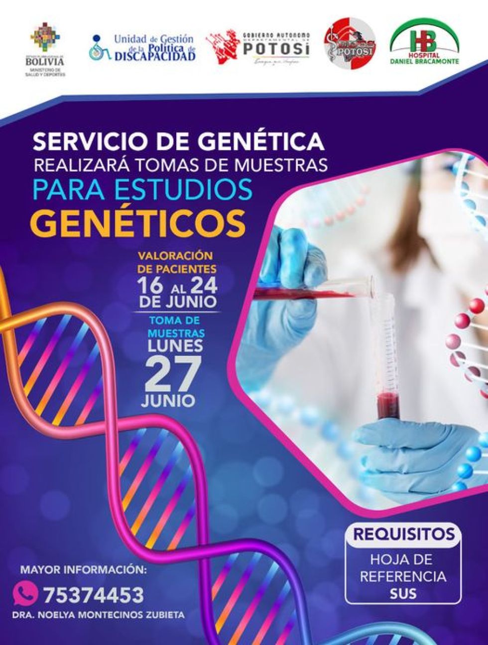 Bracamonte alista campaña para hacer estudios genéticos