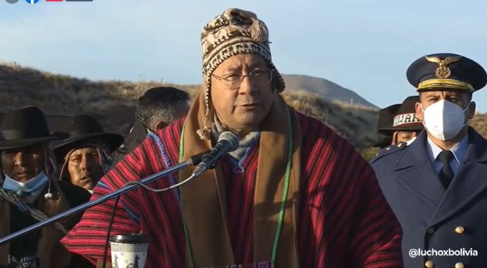 Año 5530: presidente Luis Arce estuvo en la ceremonia junto a Evo Morales
