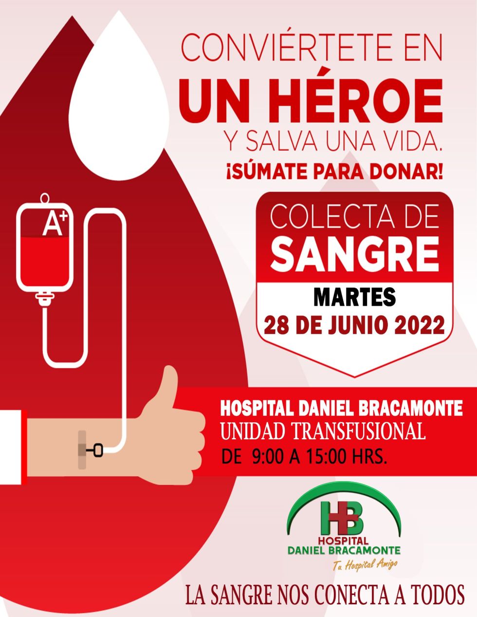 Hospital busca donantes voluntarios de sangre hoy