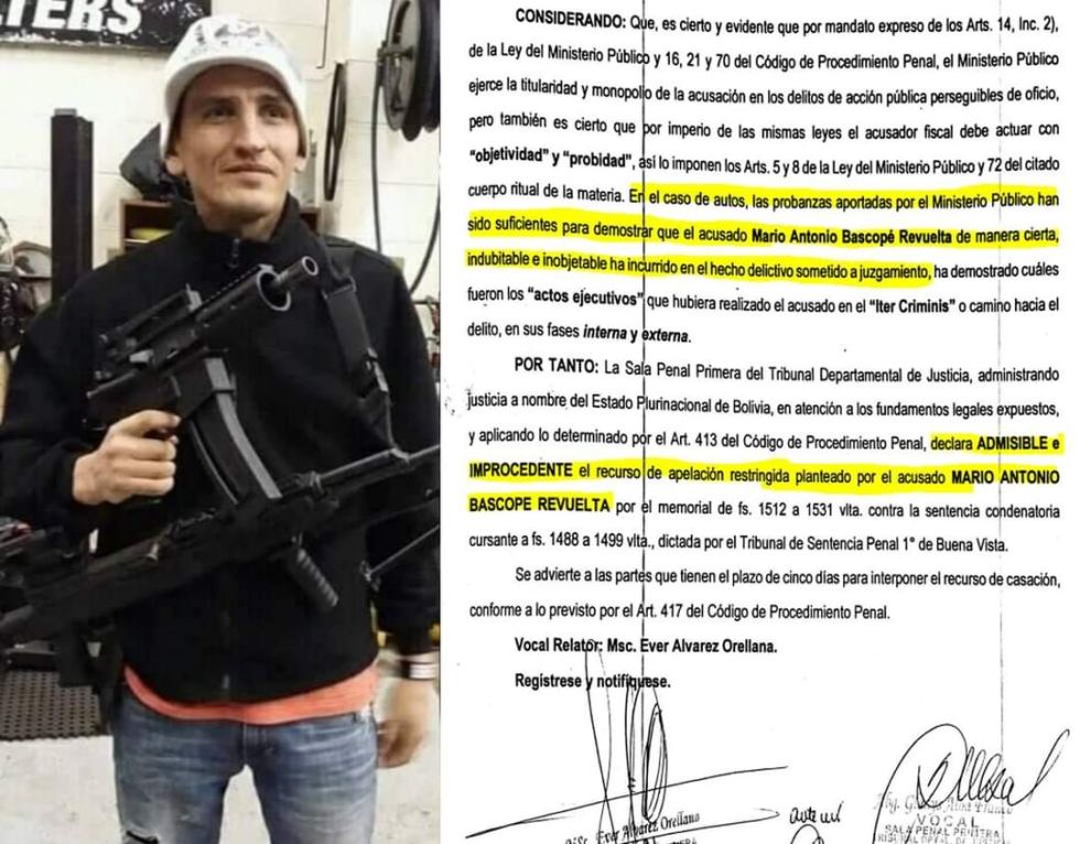 Rechazan apelación y ratifican sentencia contra Mario Bascopé de la RJC a 10 años de cárcel