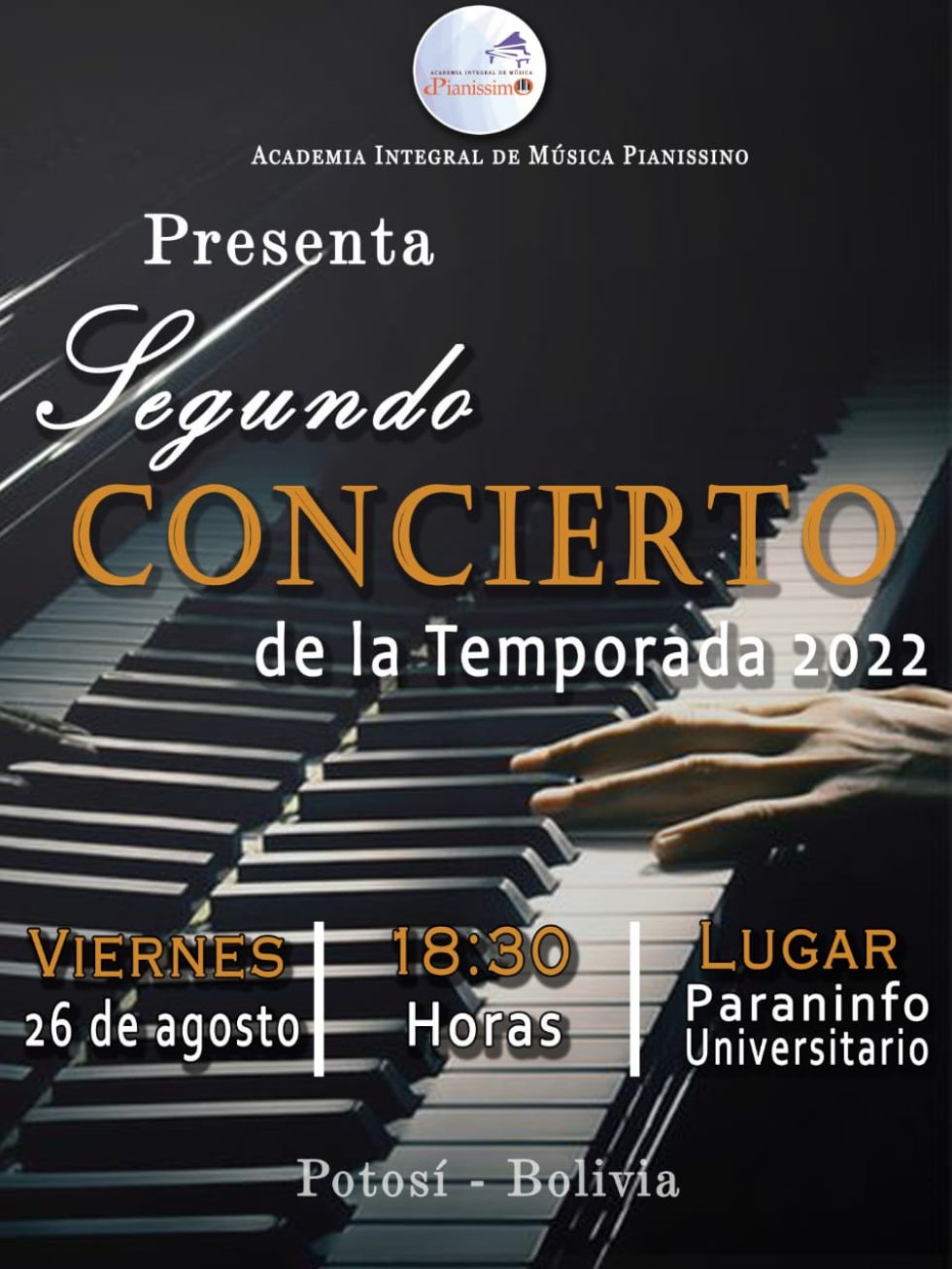 Academia Pianissimo ofrece concierto gratuito esta noche en el paraninfo