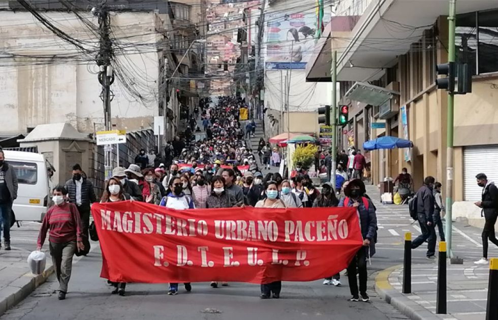 Magisterio en emergencia ante la detención de un dirigente sindical y en rechazo a la Gestora Pública