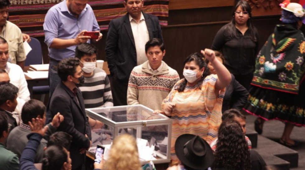 Para la sesión de ayer, 34 legisladores opositores pidieron licencia y así MAS eligió al Defensor