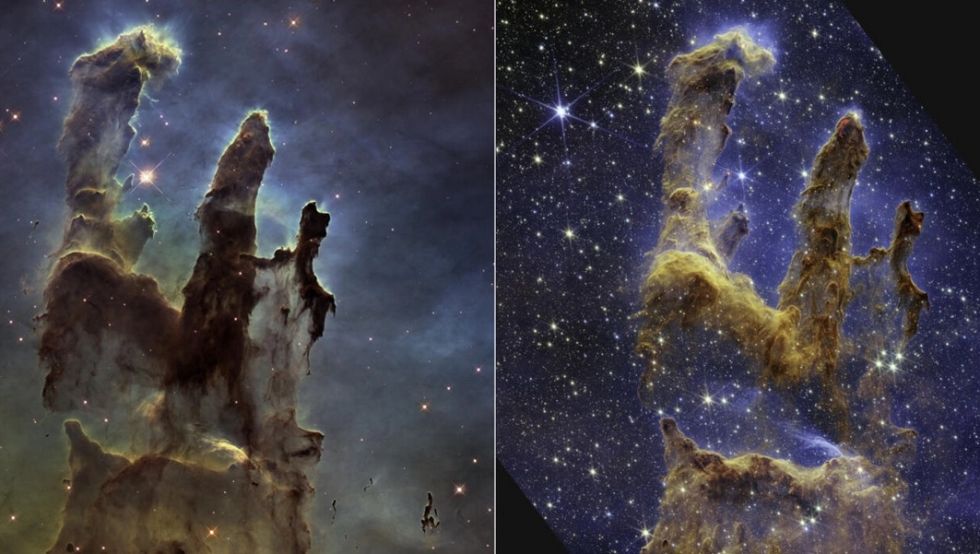 Icónicos ‘Pilares de la Creación’ captados por el telescopio James Webb