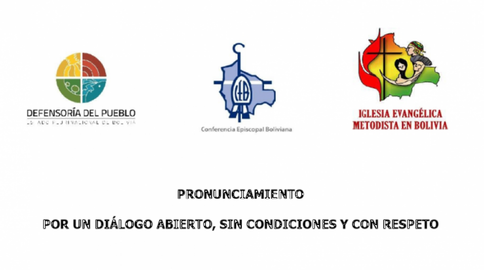 La Defensoría, la Iglesia católica y evangélica exhortan al diálogo y a deponer actitudes hostiles