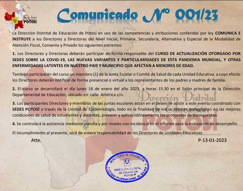 Darán taller sobre el coronavirus a directores y padres de familia