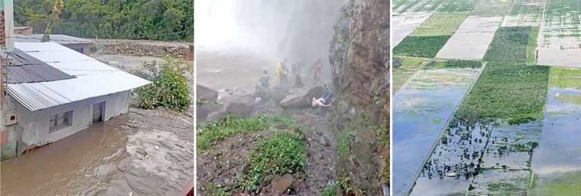 Los ríos desbordados provocan  destrucción en La Paz y Santa Cruz