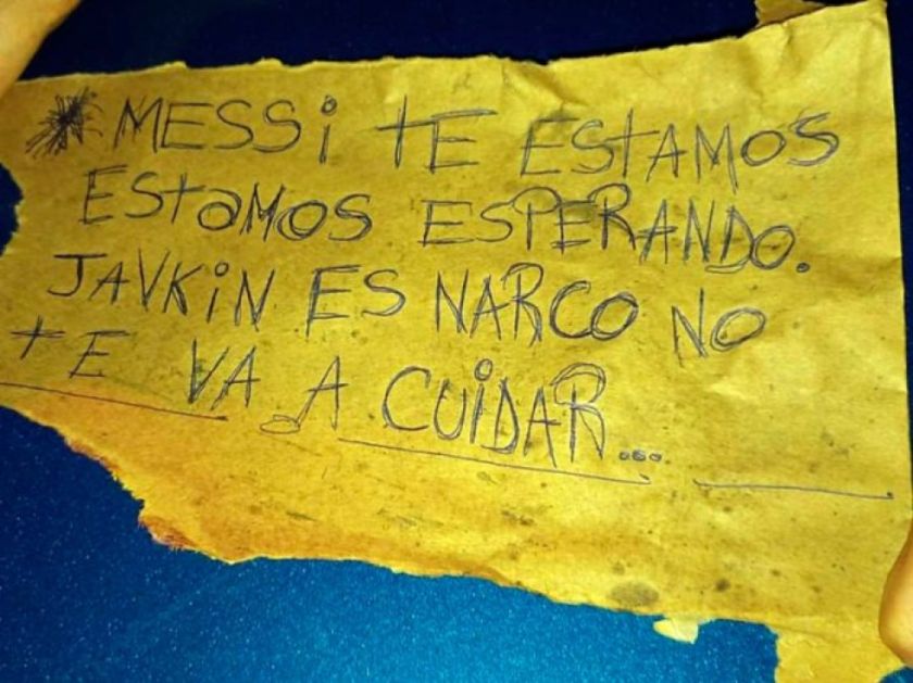 Balean y dejan mensaje a Messi en local de Rosario de su familia política