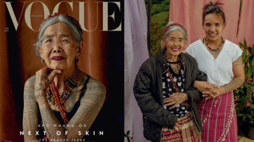Una centenaria tatuadora indígena filipina, portada de Vogue mas longeva