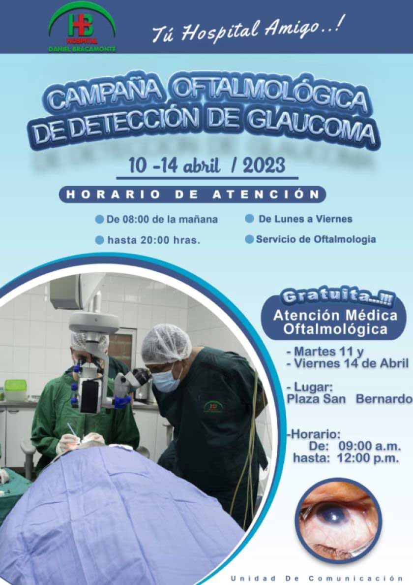 Campaña de detección de glaucoma es hasta el 14