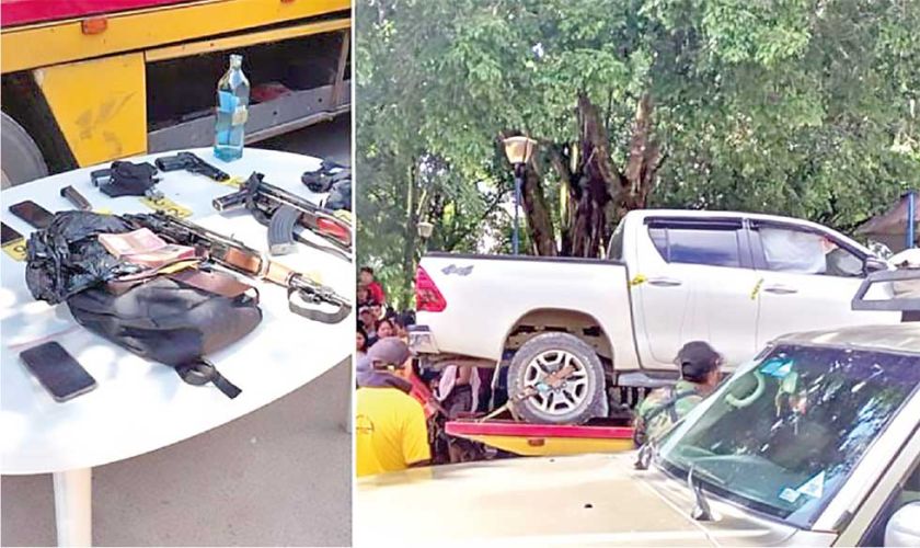 Descubren armas y dinero en accidente en el Trópico