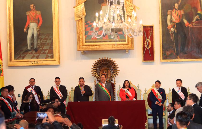 El presidente Arce anuncia gestión para obra en Sucre