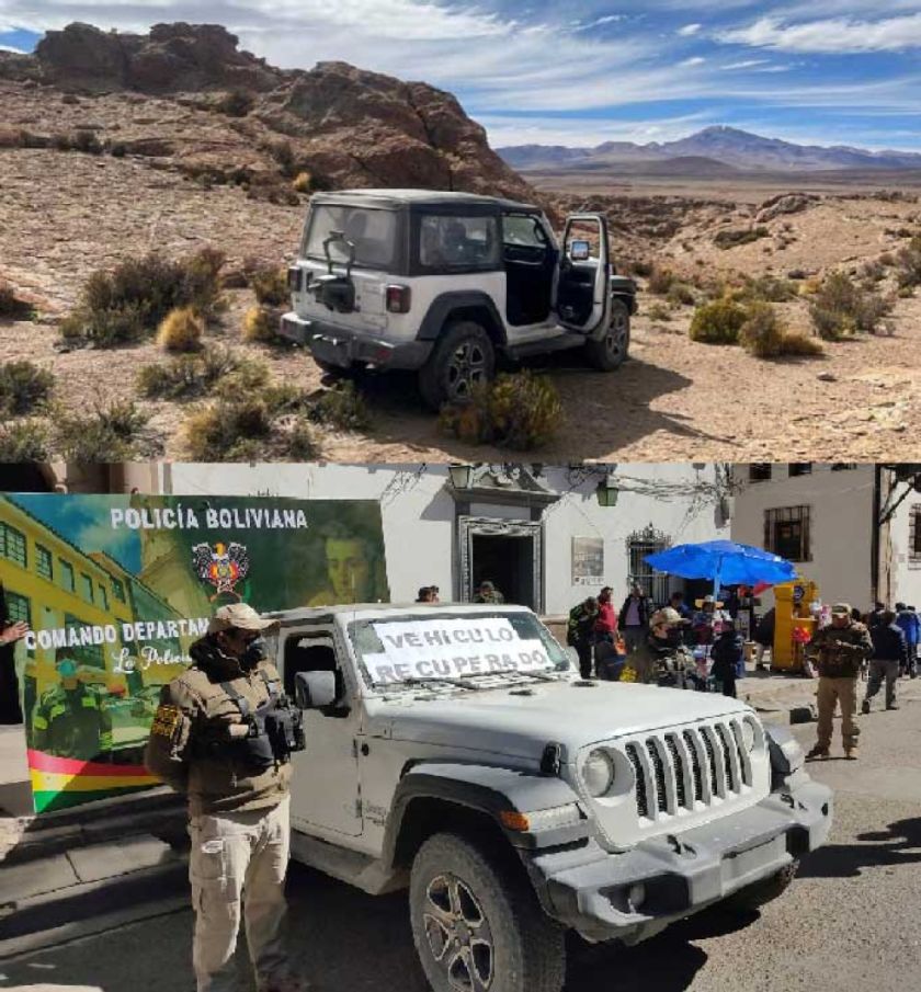 Diprove recupera jeep  robado en Chile: está valuado en $us 35 mil