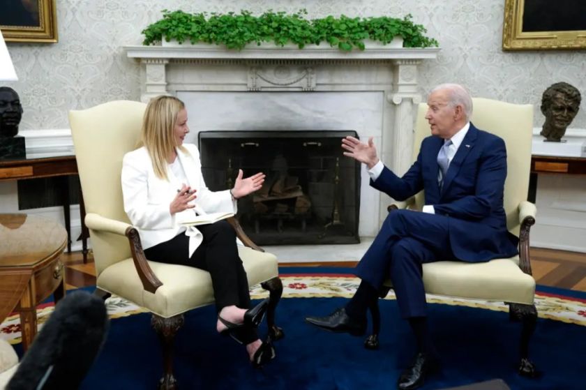 Biden y Meloni muestran un frente unido con Ucrania, pero evitan la polémica con China