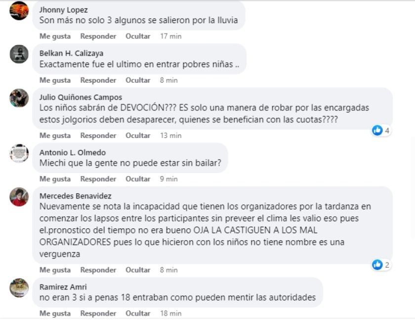 Lectores afirman que más fraternidades no participaron de Mini Ch'utillos por las precipitaciones