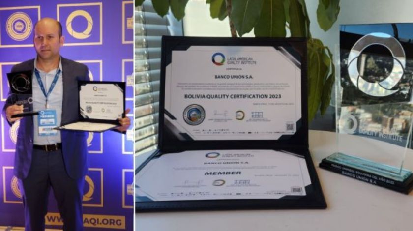 Banco Unión recibe reconocimiento como “empresa boliviana del año” 