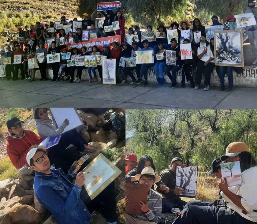 La UATF celebró el Día Nacional de la Acuarela con taller de arte en vivo
