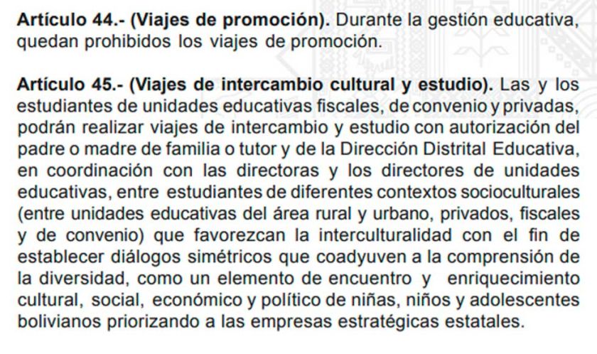 Los viajes de promoción están prohibidos para los estudiantes en 2023