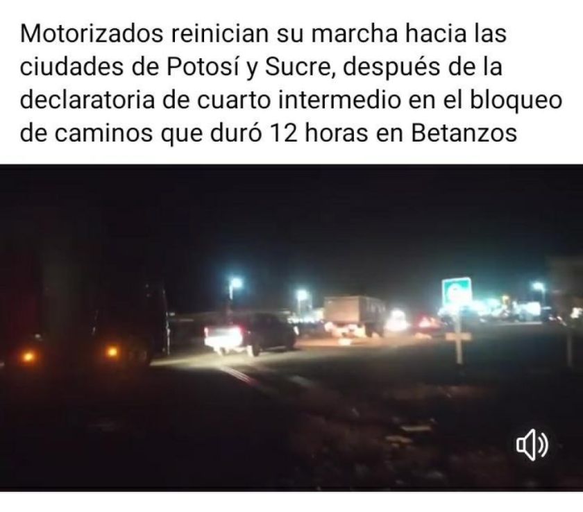 URGENTE Levantan bloqueo de la vía Potosí-Sucre tras firma de acuerdos